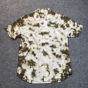 Outerknown Mens Shirt Size Medium Green Tie Dye Organic Cotton Short Sleeve NEW